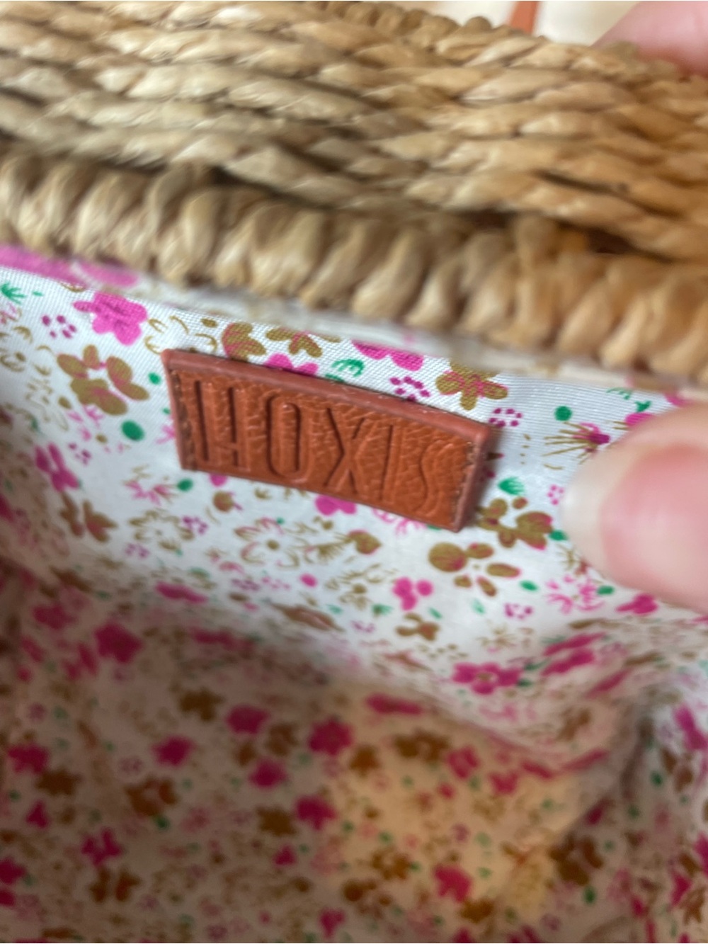 Woven Straw Crossbody Bag with Tan Leather Trim - Picture 4 of 8